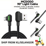 SHIP FROM KL MCDODO 100% Original 90 Degree Fast Charging iPhone / Micro Usb / Type-C Usb Cable for 