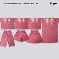 Heylo - FLEUR SERIES - OneSet Pleats Pleated Couple/ Pleated Suit for Children, Women, Adults,/Dusty