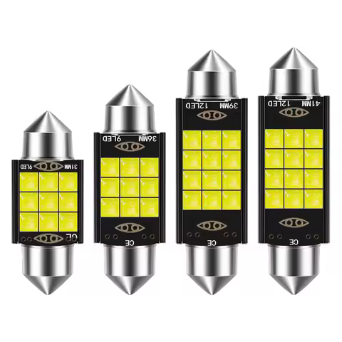 1Pcs Car Festoon C5W LED 31 36 39 41 mm bulb 3030 9 12 SMD reading lamp Auto Interior Light CANBUS E