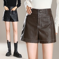 2025 Spring Autumn Star Sheepskin Leather Boots Pants Genuine Leather Shorts Wide-Leg Pants Lambskin