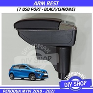 Perodua Myvi 2018 2019 2020 2021 2022 7 USB Port Armrest Myvi New Arm Rest Slidable