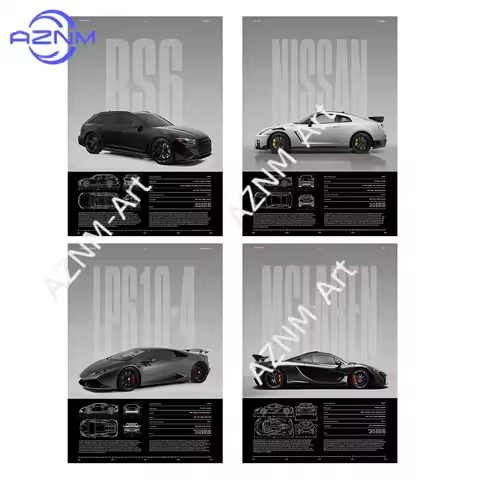 Performance Sports Cars Wall Art Poster Fashion Race Cars Canvas Painting Famous Cars Canvas Art Pri