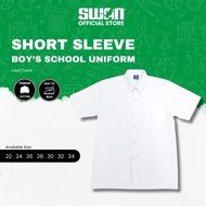 (CLEARANCE STOK)SWAN Premium Primary Hard collar White Shirt Short Sleeve Baju Kemeja Lengan Pendek 