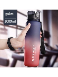 Sports Water Bottle -1pc, 17.60oz/22.88oz/35.20oz Gradient Color Large Capacity Sealed Leak Proof Sp