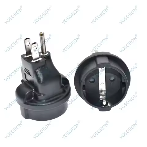 Schuko Female to USA NEMA 5-15 Plug Adapter,USA NEMA 5-15P Plug to Europe CEE7/3 Schuko Receptacle P