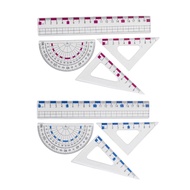 Kelln Math Geometry Set Includes Mathematics Drawing Ruler Straight Ruler Set Square Protractor Plas