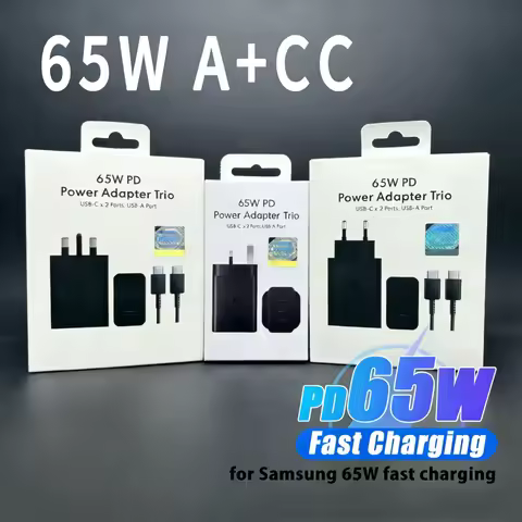 Original for Samsung 65W Super Fast Charging EU Certified Type C Adapter for Galaxy Z Fold 5 S23 cab