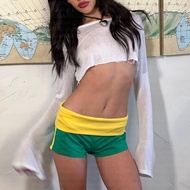 Wide-Leg Pants Gothic Shorts Drawstring Waist Y2k Printed Casual Shorts Letter Women Shorts Y2k Elas