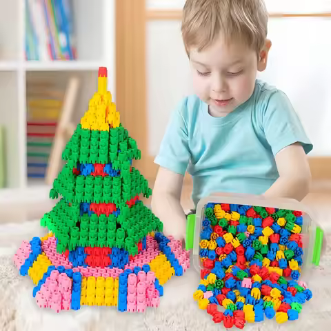 Kids Hexagonal Building Blocks for Kids Colorful STEM Building Toys for Kids Learning Kindergarten E