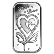 AFZA 1 OZ FINE SILVER .999 WITH LOVE SILVER BAR COIN IN CAPSULE