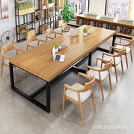 Computer American Solid Wood Desk Negotiation Iron Art Long Desk Multiplayer loft Training Desk Offi