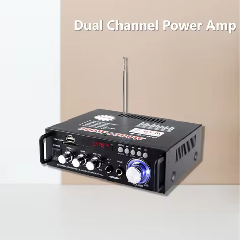 12V/220V BT-298A 2CH Audiuo Mini Amp 300W*2 EU Plug LCD Display Digital HIFI Audio Stereo Power Ampl