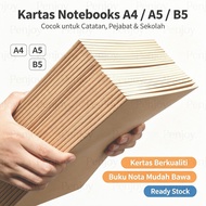 📒Kraft Paper Subject Notebook, Stitch‑Bound Exercise Book, Grid & Lined, Multi‑Size 16K/A4/A5/B5