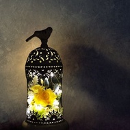 永生花燭臺擺設 - 復興時代 (嫩黃)(小)