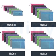 [Pulling i Stationery] COX Sanyan Bills/A5/B5/A4 Three-Layer Multifunctional Grid Zipper Bag File Or