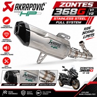 Akrapovic HP Full System For Zontes 368G V1 V2 ZT368G Stainless Steel 100% PNP Stylish Carbon End Ca