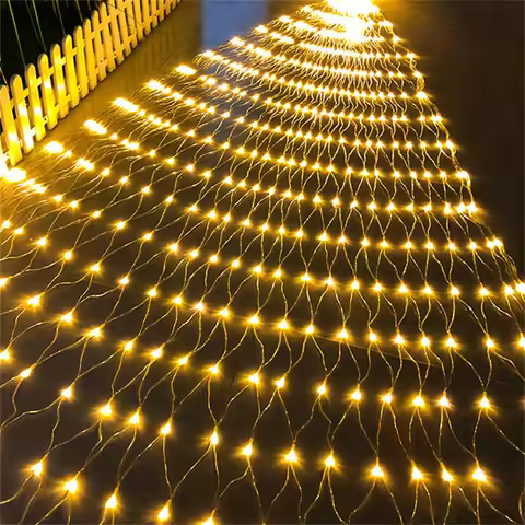3x3m 6x4m 10x1m LED Net Mesh String Lights Outdoor Window Curtain Fairy Light Christmas Tree Bush Ne