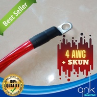 4 AWG Cable Plus 2 Skun Negative Cable Mass Cable Grounding Cable 4 AWG Cable 4AWG