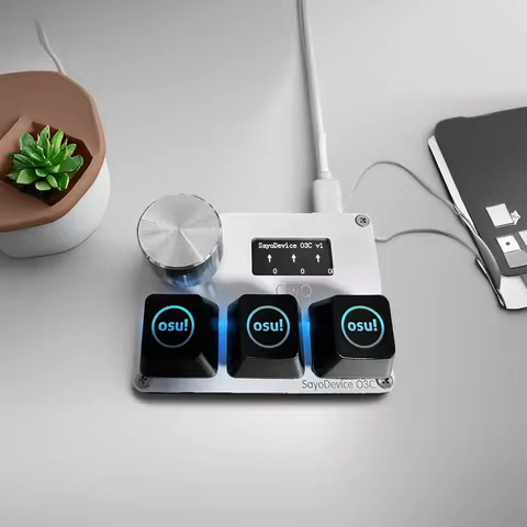 4+4 O3C+ SayoDevice OSU O3C Rapid Trigger Hall Switches Magnetic Pink Switches Keyboard With Knob Sc