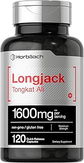 Longjack Tongkat Ali 1600 mg | 120 Capsules | Longifolia Root Extract Powder | Testosterone Formula | Non-GMO, Gluten Free | by Horbaach