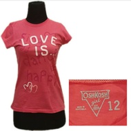 OSHKOSH GIRL EST 1898 LOVE IS TOP PINK T-SHIRT SIZE 12