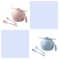 Kebeteme mì ăn liền bát có nắp đậy bát thìa dĩa đũa xử lý Bộ đồ ăn súp salad bát đựng cơm Microwavea