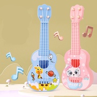 LITTLEN Adjustable String Knob Simulation Ukulele Toy 4 Strings Cartoon Animal Small Guitar Toy Toy Musical Instrument Classical Musical Instrument Toy Children Toys