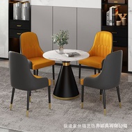 One Table Four Chairs Negotiation Sales Office Milk Tea Shop Table and Chairs Light Luxury Reception