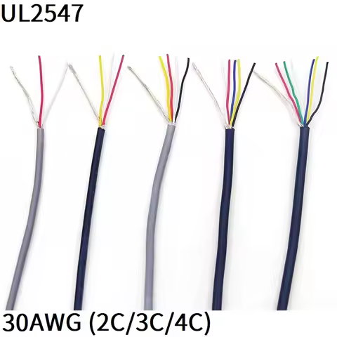 1M 30AWG Shielded Wire 2Core 3Core 4Core PVC Insulated Channel Audio Speaker Headphone Line Signal C