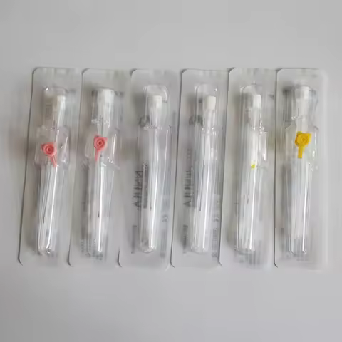 10-50pcs IV Cannula with Injection Port & Wings Sterile I V Catheters 20G 22G 24G Veterinary Equipme