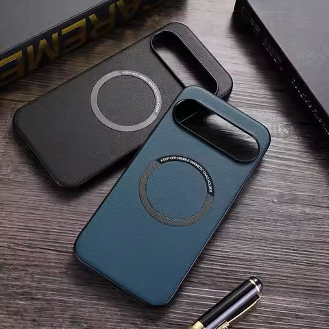 Plain leather magsafe protective case for Google Pixel 9 Pro Pixel 10 8Pro Leather phone case For Go