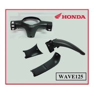 wave125 w125 wave125i matt black body inner cover set coverset bodyset cover hitam 4 in 1 HONDA