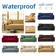 Partial Waterproof 1/2/3/4 Seater sofa cover solid color L Shape Universal Elastic Slipcover