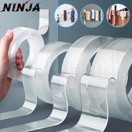 1/3/5M Roll Double Sided Tracsless Transparent Tape / Reusable Waterproof Adhesive Sticker Tape / No