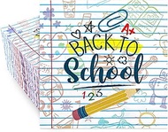 Whaline 80 Pack Back to School Paper Napkin 6.5 x 6.5 Inch Pencil Homework Prints Paper Napkin Schoo