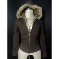 Fur Collar Hooded Jacket - Y2K Hip Hop Rock Trend