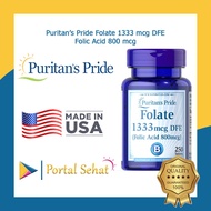 Puritans Pride Folate 1333 Mcg DFE Folic Acid 800 Mcg 250 Tablets