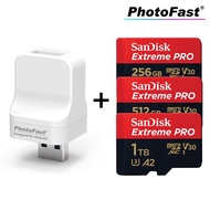 PhotoFast PhotoCube Android OTG USB Data Cloning Thumbdrive with SanDisk Extreme PRO microSD 256GB 512GB 1TB