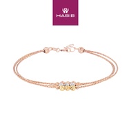 HABIB 585/14K Rose Yellow and White Gold Bracelet 714-BRCAL3F C01-L(R)