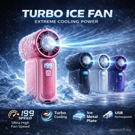 【 ice cooling fan 】199 speed Ice Cooling Turbo Fan – Portable Mini Handheld Fan with 199 Speed Stron