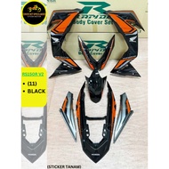 (STICKER TANAM/AIRBRUSH) RAPIDO COVER SET HONDA RS150 RS150R V2 V3 (11) BLACK