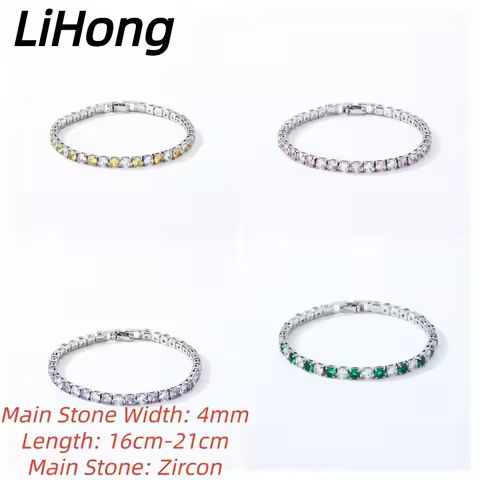 925 Sterling Silver Jewelry 16cm to 21cm Tennis Bracelet 4mm Zircon Women's Party Wedding Jewelry St
