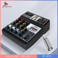 [Prettyia1] 4 Channel Audio Mixer Sound Board System Compact Portable Reverb Delay Effect Stereo DJ Mixer for Performance Stage