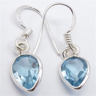 Trendy Silvery Color Waterdrop Sky Blue Synthetic Zircon Dangle Earrings Women Wedding Aesthetic Acc