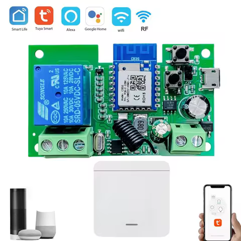 Tuya Smart Wifi Switch Module 12V 24V 7-32V RF 433 Remote Control Appliance Control Module 1CH Relay