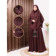 Elegant Shanum Black Luxury Abaya Set Syari Free Khimar Abaya Abaya Set Hijab Abaya Dress Cringkle S