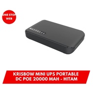 Krisbow Mini UPS Portable Dc Poe 20000 MAH Black For Wifi CCTV Portable UPS