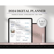 2024 Digital Planner, iPad Planner, GoodNotes Planner, Dated Daily Planner, Weekly Planner, Monthly 