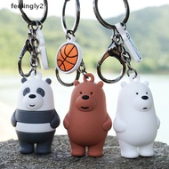[feel] we bare bears keyrings ice bear key chain lanyard bag pendants ornaments collect (f）