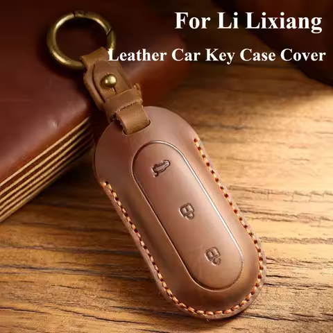 Leather Car Key Case Cover For Lixiang Li Auto Leading Ideal L6 L7 L8 L9 I8 Mega Remote Holder Key F